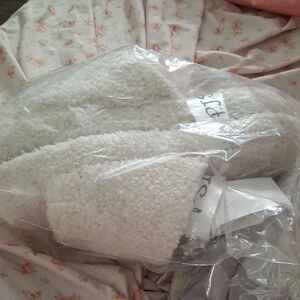 PJ Salvage Ivory Terrycloth Slippers. Large NWT